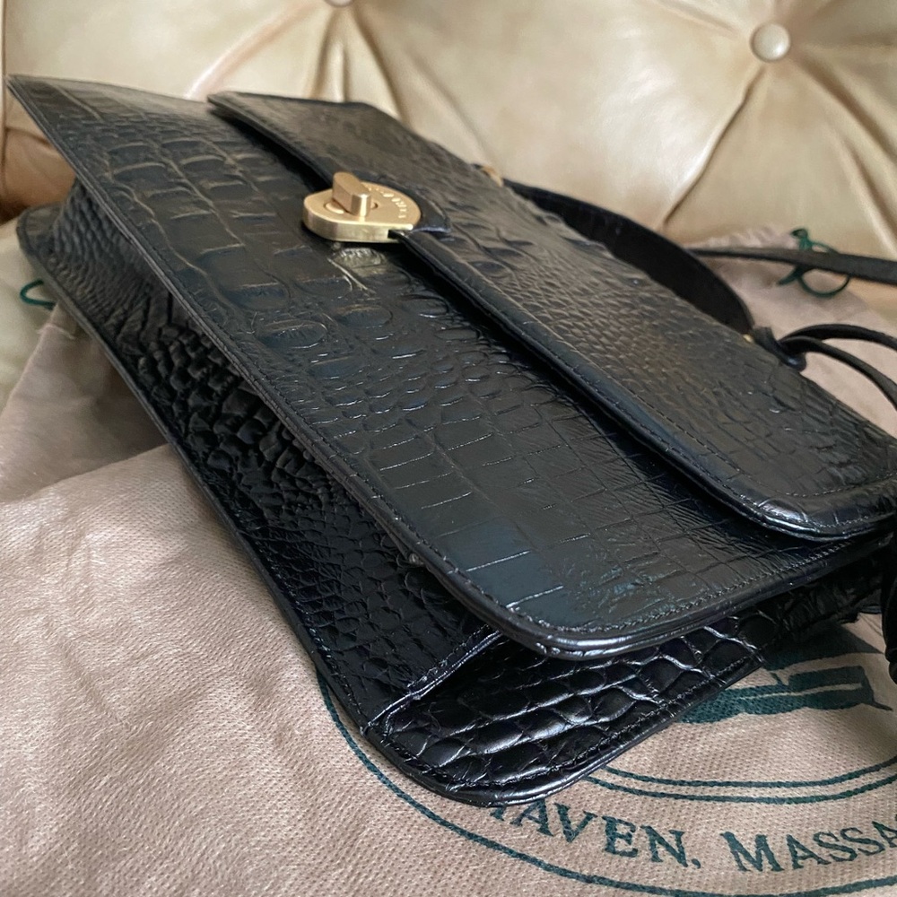NWOT Vintage Brahmin Amata Rose Tassel Bag & Charm Leather Croc Lady FIRM PRICE - Picture 10 of 16